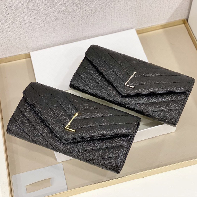 

High Quality Designer ysls Wallet Holders Bags Letters Decorative Wallet Classic Casual Leather Caviar Purse Women Luxury Fashion sasfddfff
