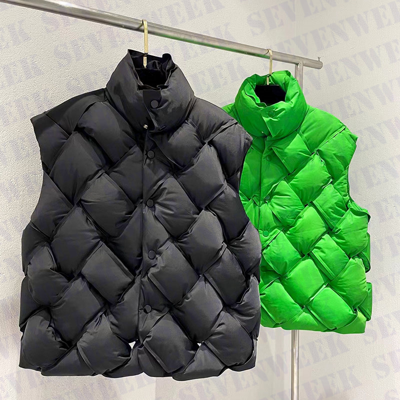 

Fashion Woven Down Vest Parkas For Women Designer Brand Sleeveless Jackets Lady Winter Warm Puffer Coats Windbreaker, Extra shipping/no ship