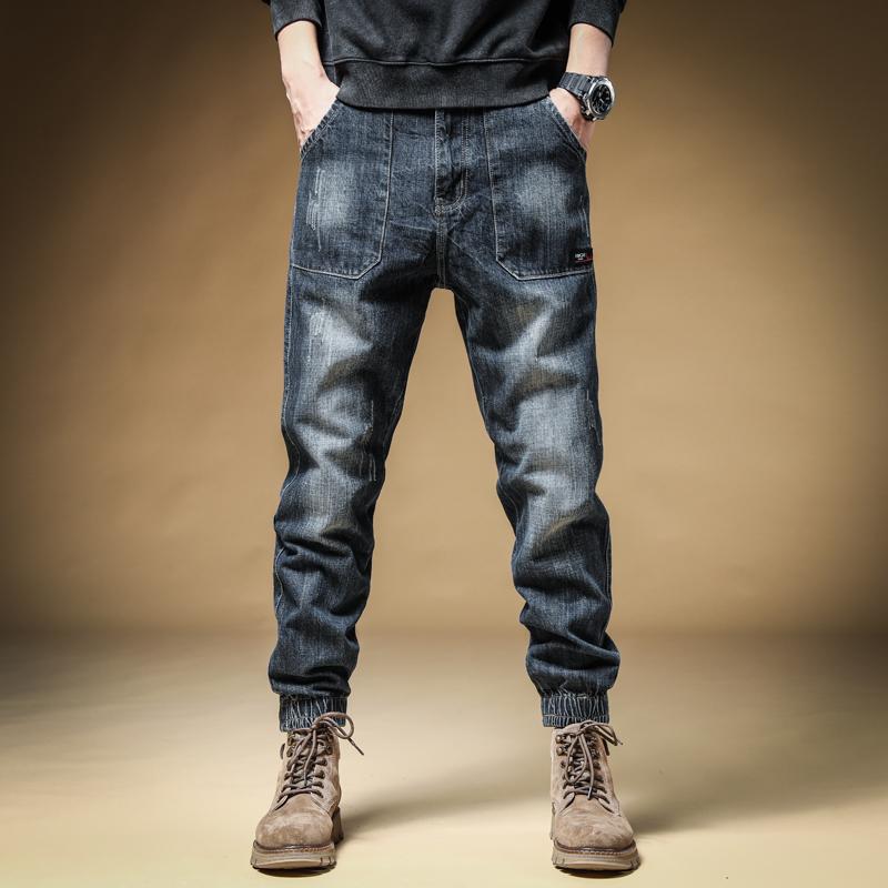 

Men's Jeans Streetwear Fashion Loose Men Retro Blue Casual Denim Cargo Pants Hombre Hip Hop Joggers Overalls Wide Leg TrousersMen's, 205 retro blue