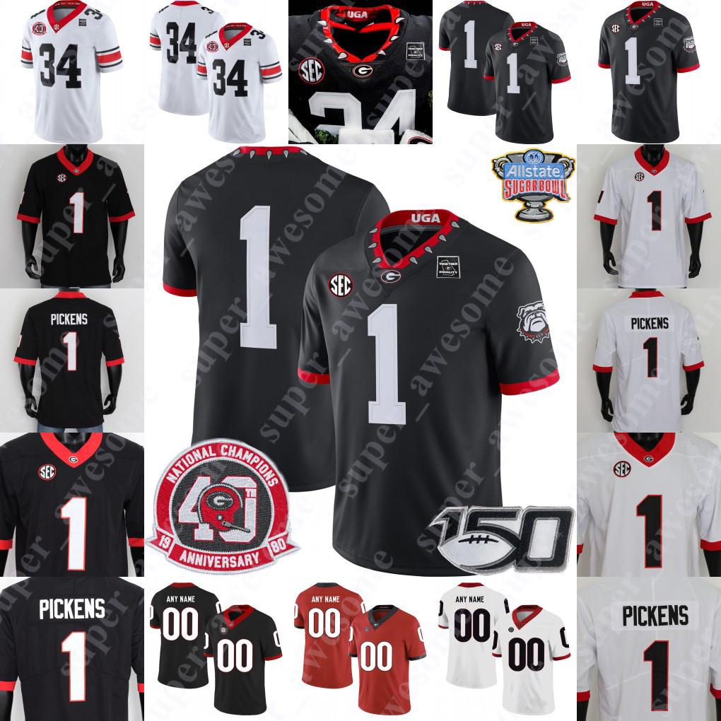 

Ncaa Georgia Bulldogs Football Jersey 1 George Pickens 9 Jamie Newman 3 Zamir White Travon Walker Kirby Smart 34 Herschel Walker 3 Gurley Ii, 40th-black