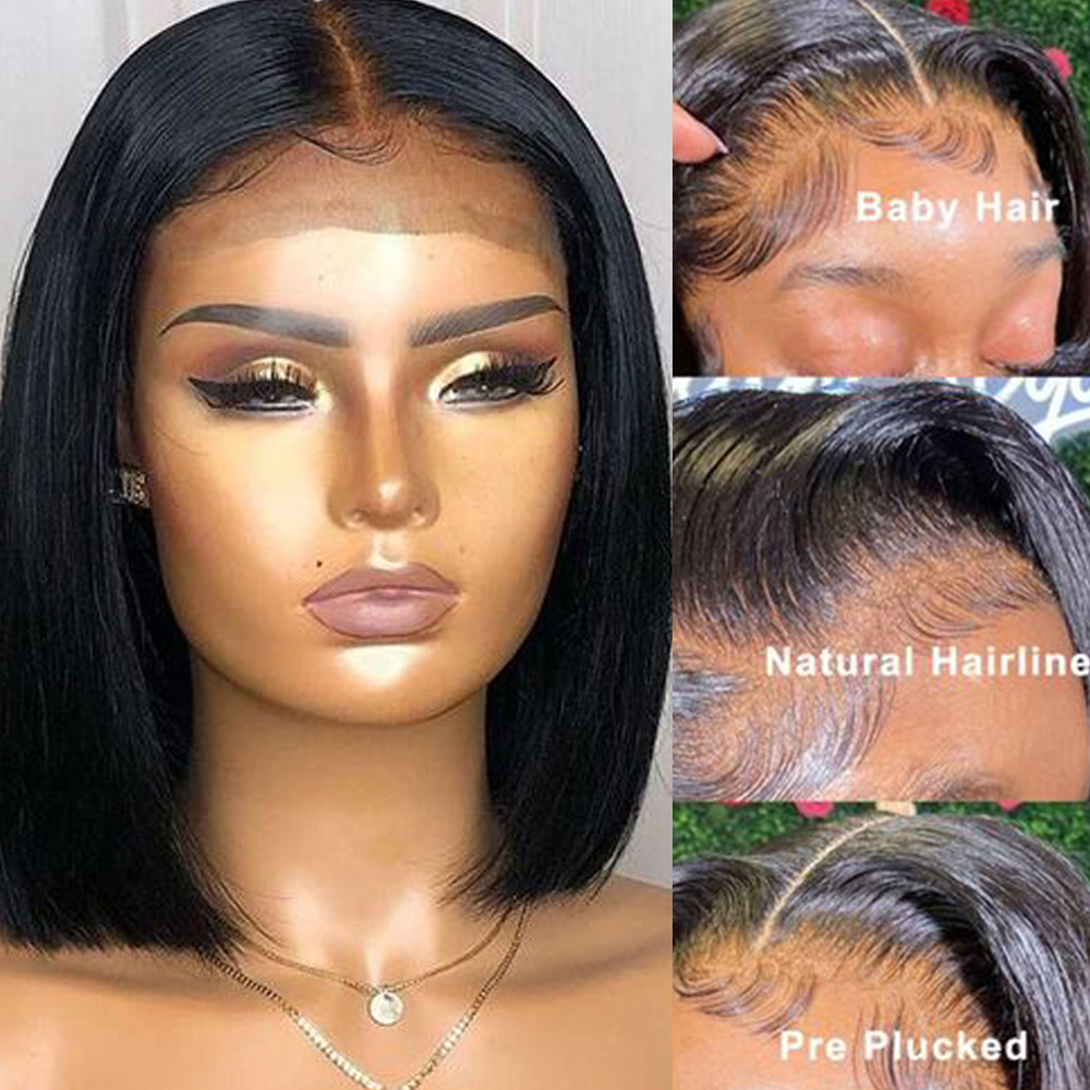 

LX Brand Bob Wig Lace Front Human Hair Wigs Straight Lace Frontal Wigs For WomenShort Wigs Human Hair 180% Short Bob Human Hair Wigsfactory, 13x1 middle t wig