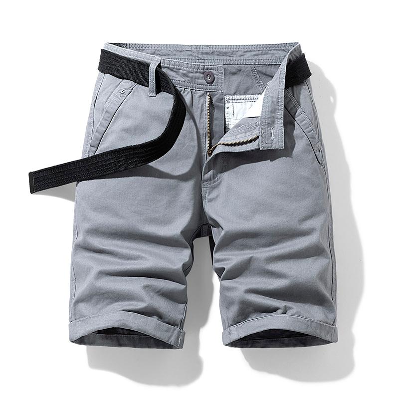 

Men's Shorts Summer Cotton Men Cargo Casual Solid Color Gray Short Pants Brand Clothing Jogger Military MenMen's, Dark blue