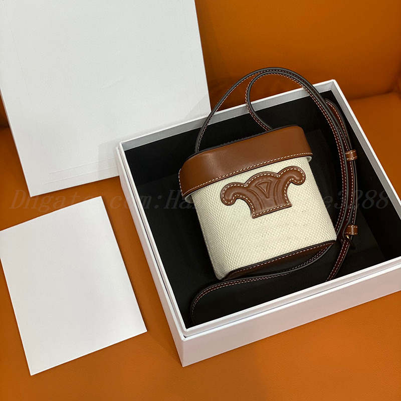 

Triomphe C Box Bucket Fashion Designer bags Leather New style Lady Luxury Original Classic bag Shoulder Wholesale Handbags Crossbody Woman Bags Cowhide Purses, Cream