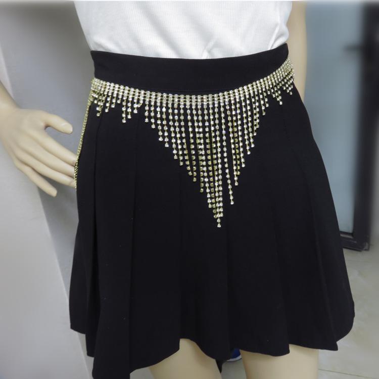 

Belts Waist Chain Skirt Rhinestone Accessories Bridal Jewelry Wedding Dress Clothes SuppliesBelts, Black