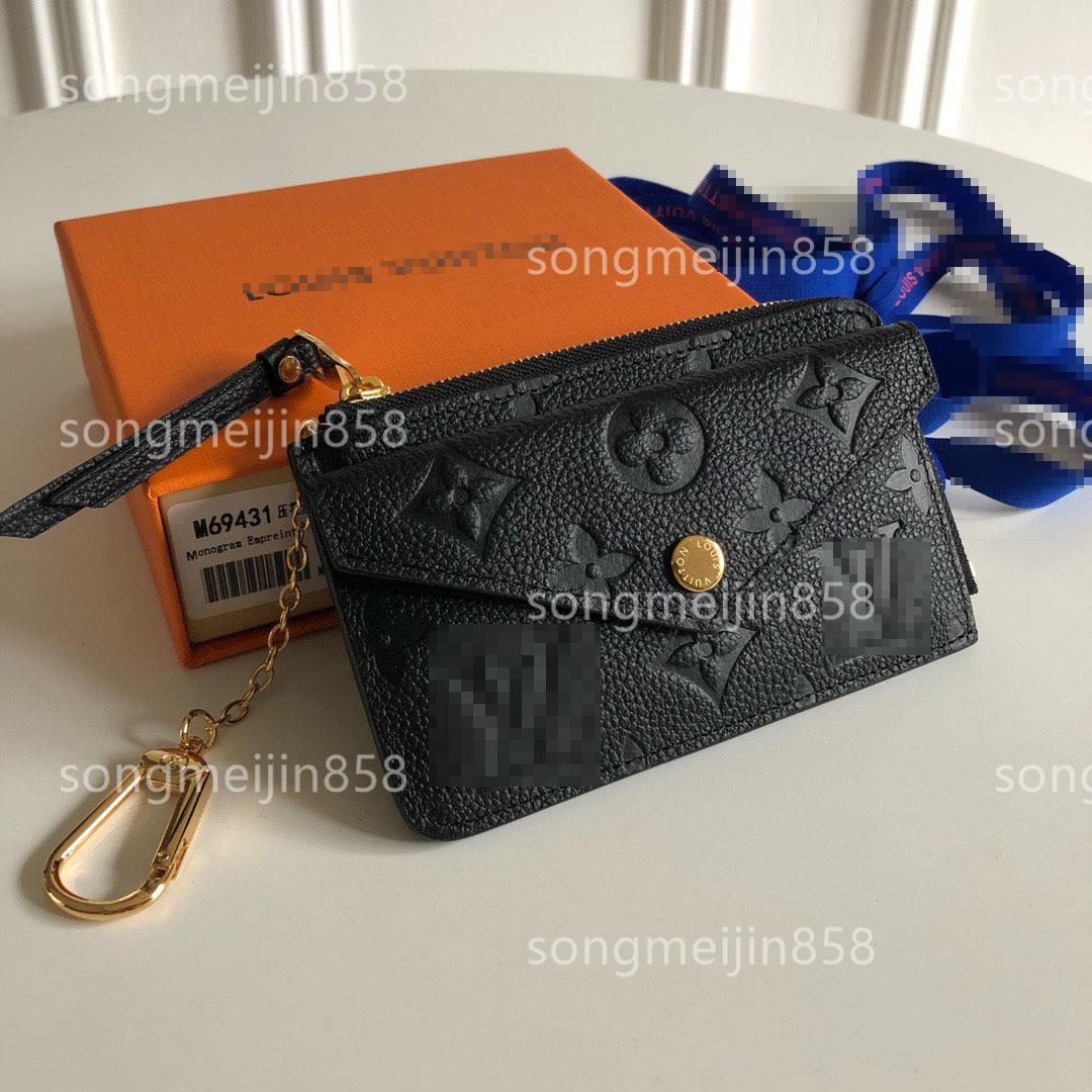

Genuine Leather Designer Bags M69431 Recto Verso Clip Empreinte Coin Purse Envelope Money Bag Luxury Designer Bags Vintage Cowhide Bags Card Package, Chocolate