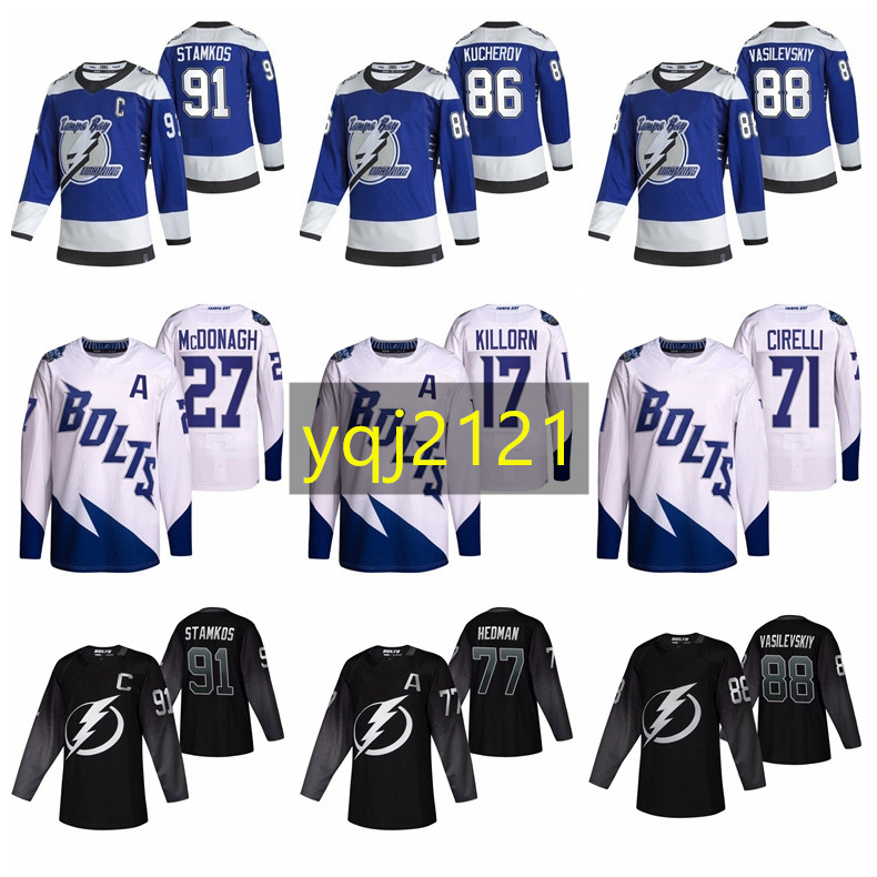 

Hockey Jerseys Tampa''Bay''Lightning custom 91 Steve Stamkos 86 Nikita Kucherov 21 Brayden Point 77 Victor Hedman 88 Andrei Vasilevskiy men women youth 0406, As