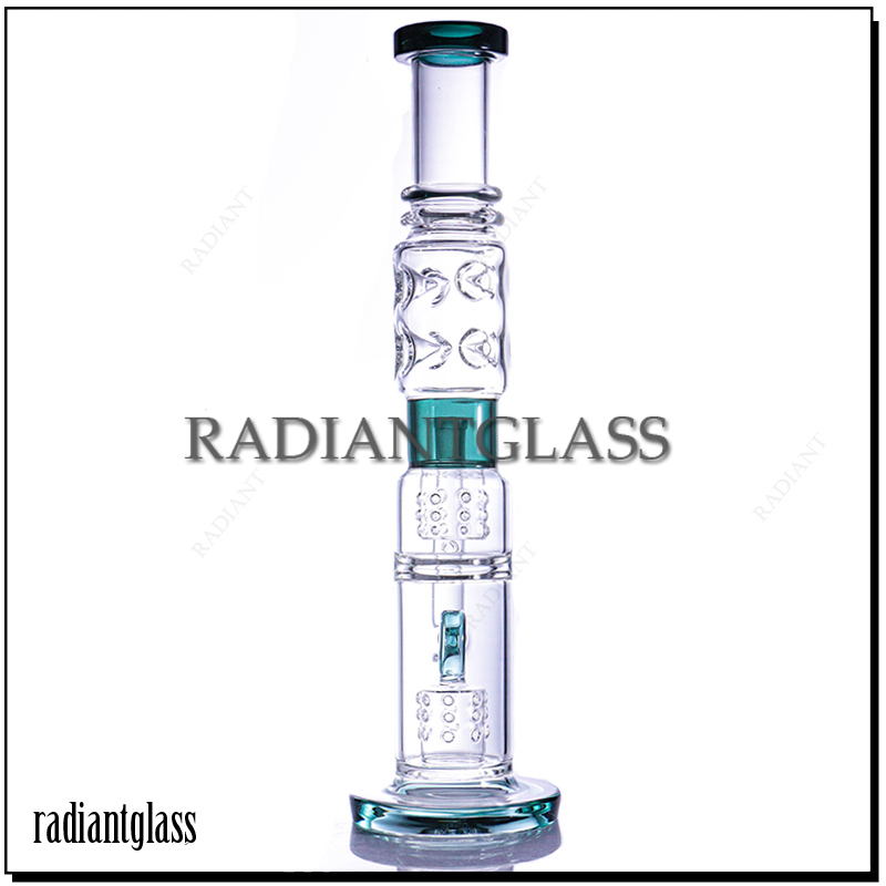 

Hookahs Giant 15.4"Glass bong Whistle sugar perforate and birdcage perc water pipe dab rig