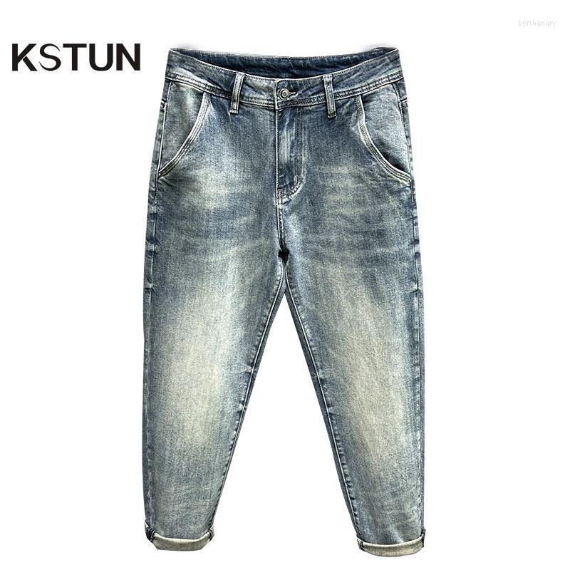 

Men's Jeans Baggy Men Harem Pants Wide Leg Light Blue Stretch Style Streetwear Washed Denim Trousers For Man Hip Hop Male Clothes KpopMen's