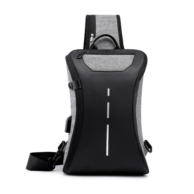 

Waist Bags 4PCS / LOT USB Charging Men Portable Chest Bag Small Single Shoulder Bagpack Hiking Travel Outdoor Multifunction Crossbody Pouch, Sky blue