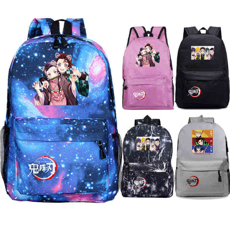 

16 Inch Demon Slayer Backpack Boys Girls Cartoon Anime School Bag Students Kimetsu No Yaiba Bookbag Teens Travel Rucksack Gift, 22