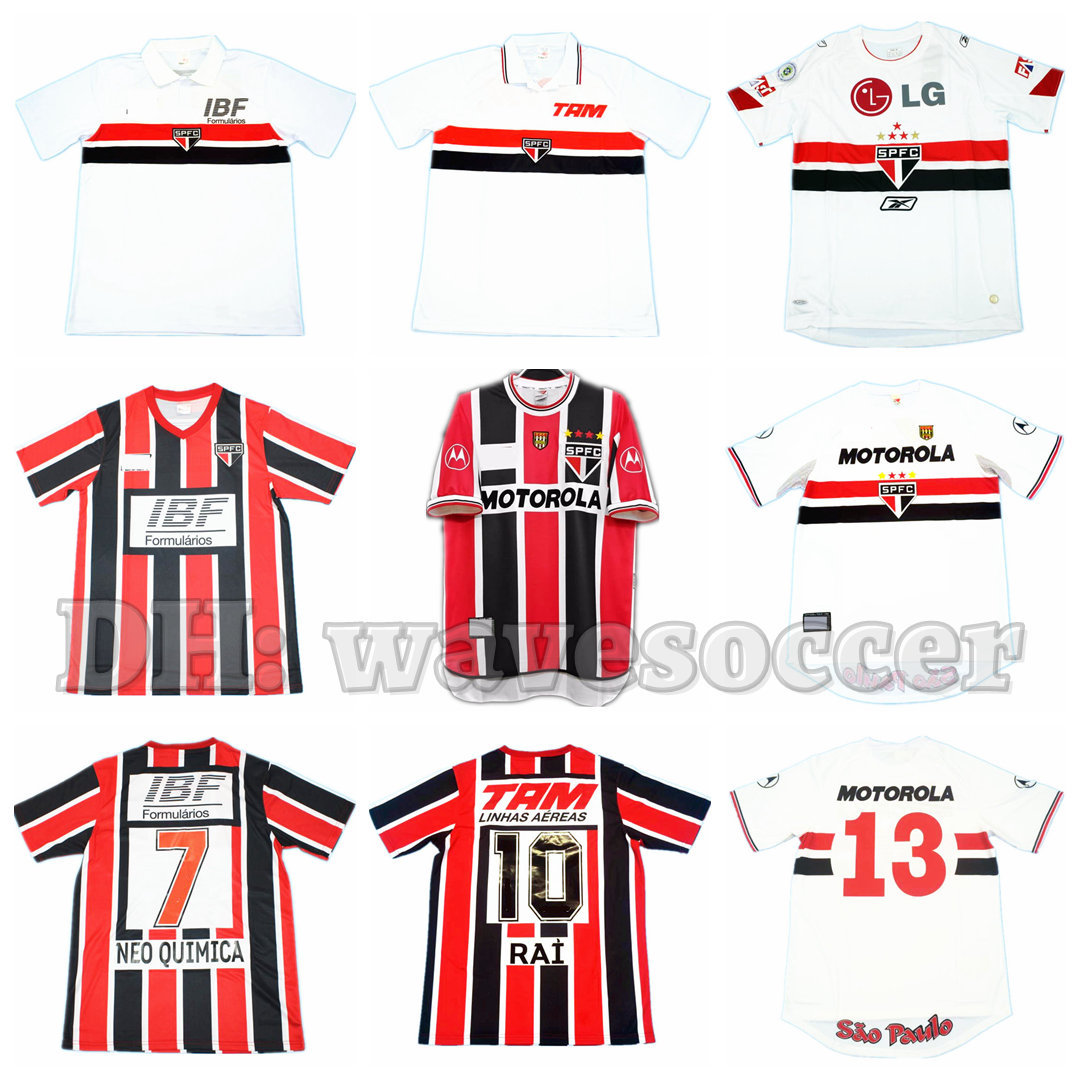 

Sao Paulo 91 93 94 00 06 07 08 Soccer Jerseys Retro maillot classic vintage camisetas football shirts Uniforms men home away RAI NEO QUIMICA, 93-94 white home