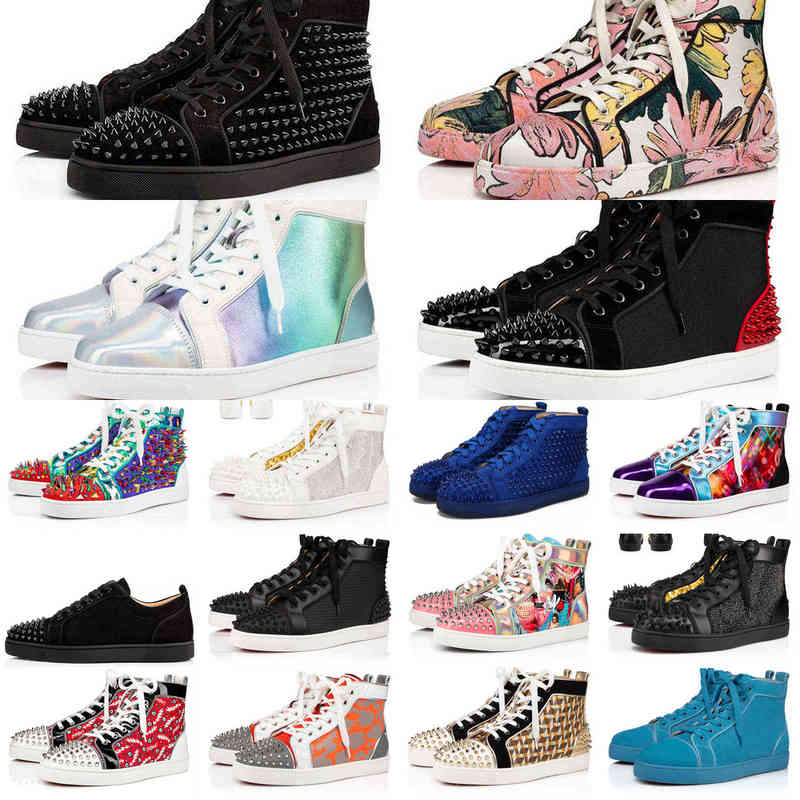 

2022 authentic red bottoms shoes for mens womens size 5-13 designer flat casual shoe luxurys genuine leather loafers high top boots trainers1EV4FUMA, B4