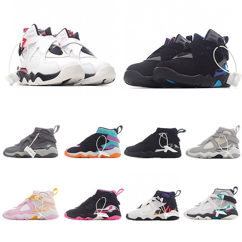

Infant Toddlers 8s VIII Basketball Shoes Pinksicle White Aqua Bugs Bunny Playoffs Arctic Punch Chrome Three Peat Champion Little Kids Boy Girls Sneaker 22-37, #4