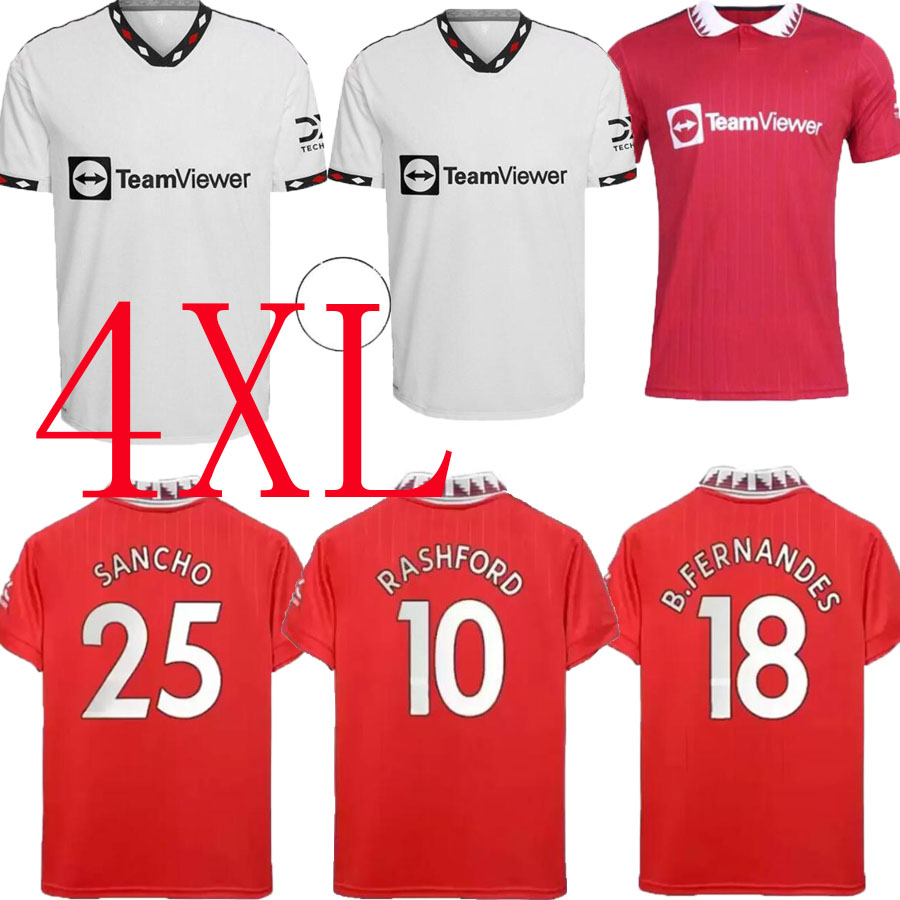 

size s-4xl 22 23 SANCHO PLAYER #7 soccer jerseys RASHFORD MAN 2022 2023 football shirt man UTd POGBA CAVANI B. FERNANDES men kids kit VARANE FRED Shaw McTominay, Red