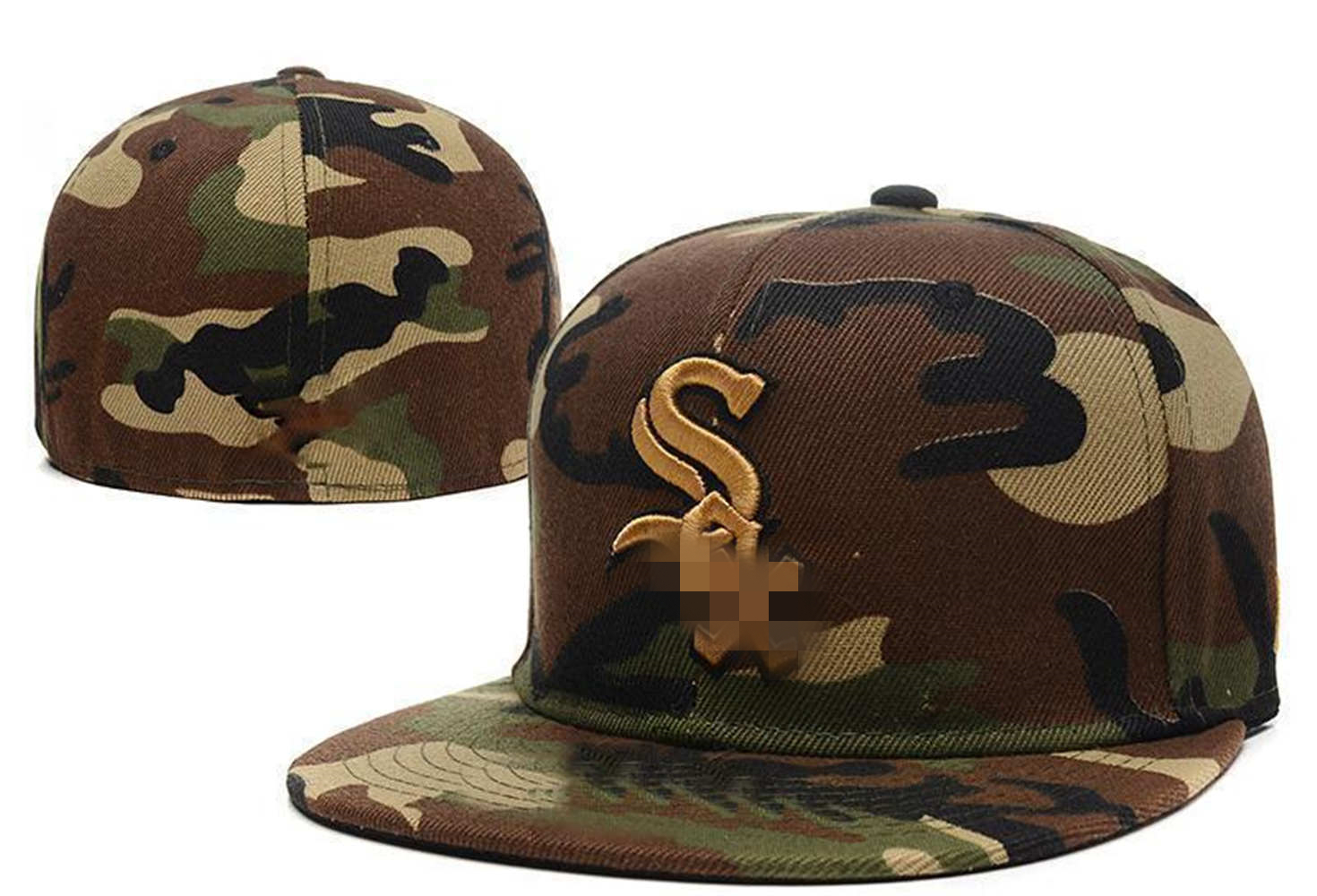 

White Sox Baseball caps women men gorras hip hop Street casquette bone Fitted Hats H2, Black