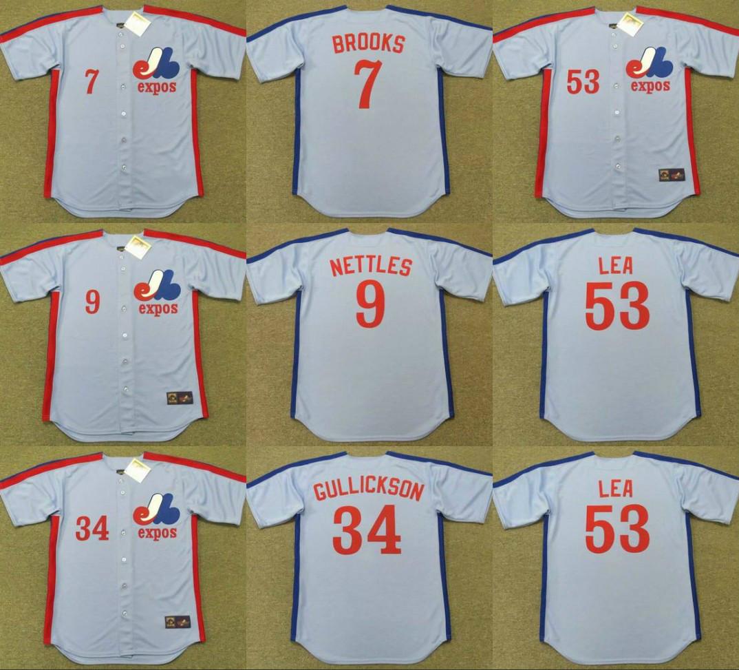 

Montreal Expos 51 RANDY JOHNSON 3 RODNEY SCOTT 6 RUSTY STAUB 7 HUBIE BROOKS 16 TERRY FRANCONA 34 BILL GULLICKSON baseball jersey stitched 01