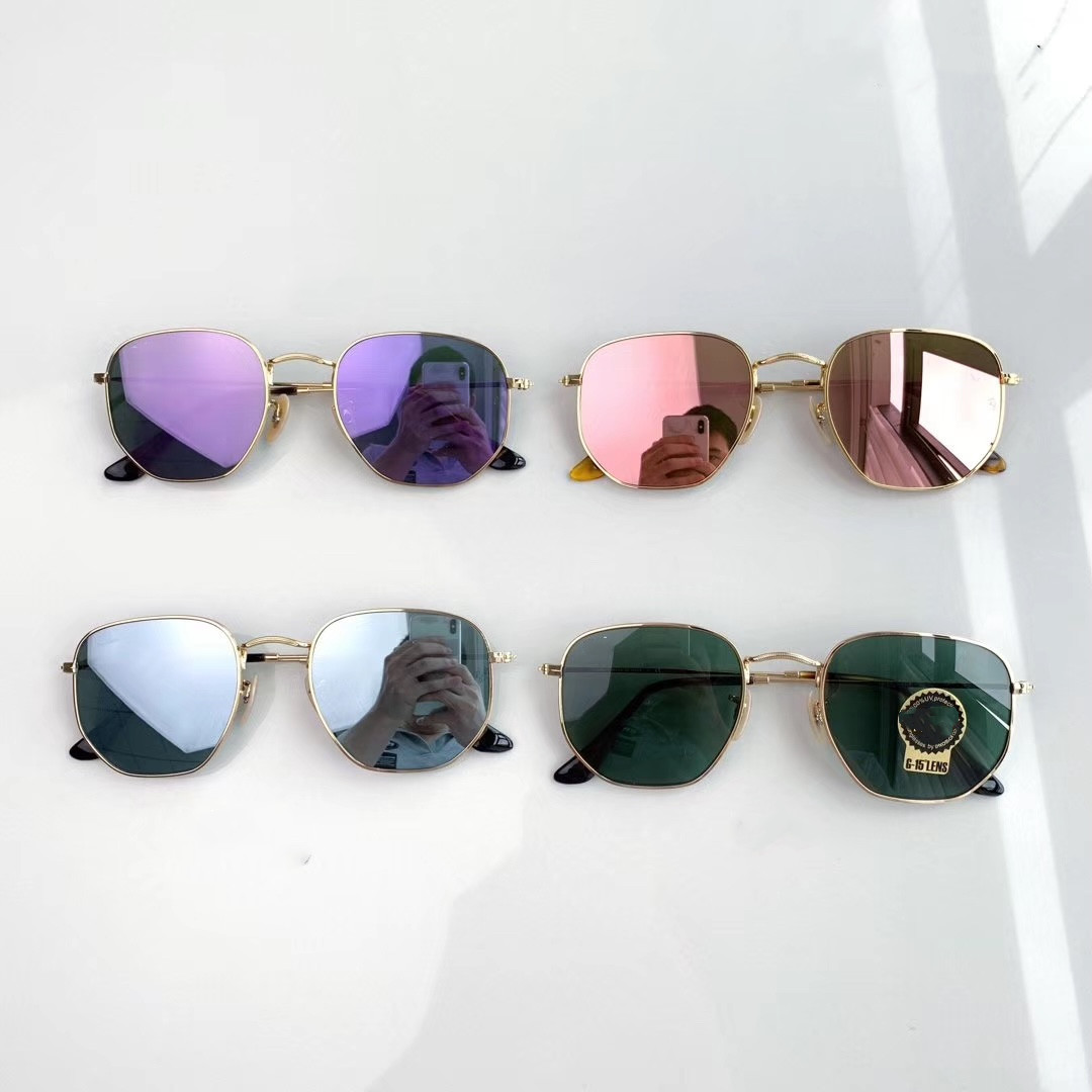 

Sunglasses for Men Brand Designer Women Sunglasses Glass Lens Sun Glasses Hexagonal Big Metal Frame Eyeglasses 3548 with Orignal Box