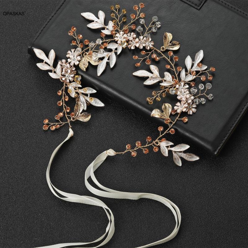 

Hair Clips & Barrettes Accessories Leaf Wedding Headband For Women With Ribbon Vines Bridal Pieces Hairbands Bride Jewelry VlHair