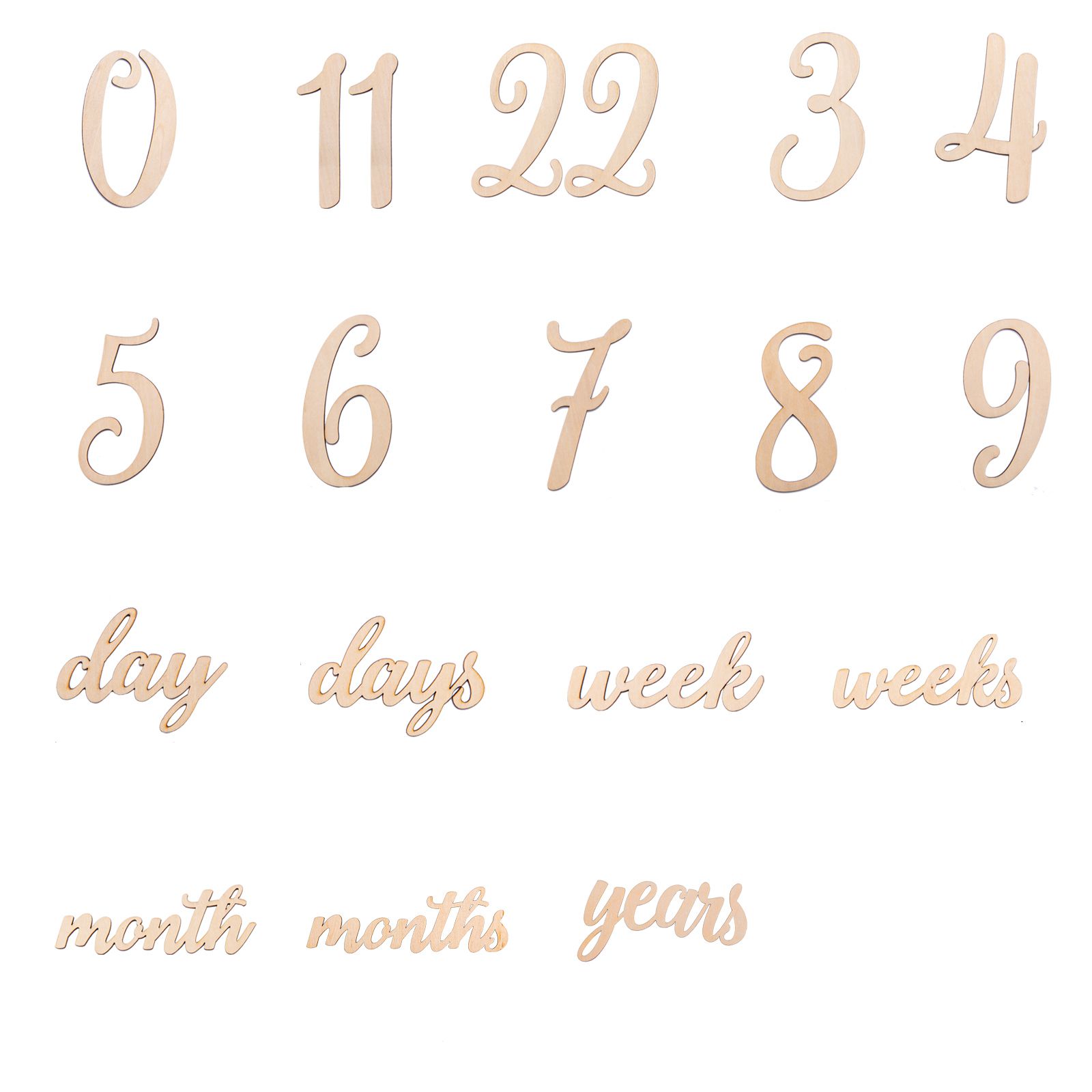 

Keepsakes 19pcs Wooden Baby Milestone Card For Newborn Photography Engraved Age Wood Card Month Sticker Gifts