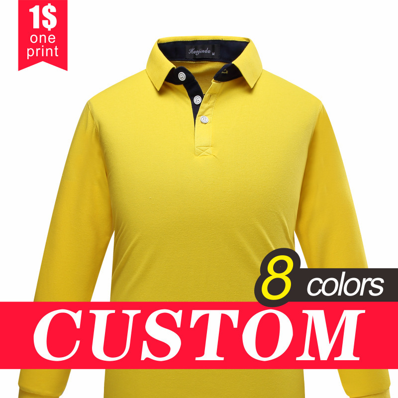 

Kustom Polo Shirt Pria Pakaian Panjang Lengan dengan BordirDigitalPencetakan Sutra Pria Tees Membuat Merek Blus musim Gugur Seragam 220613, Black
