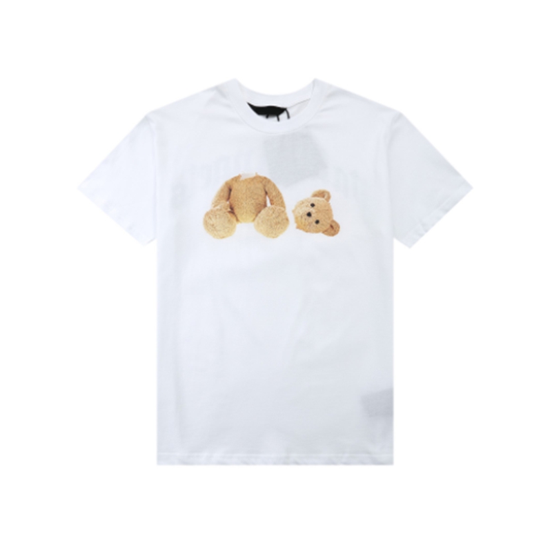 

European and American fashion designer teddy bear t shirt men's printed short-sleeved T-shirt man and women couples pure cotton casual loose tide tshirt new palm, 008