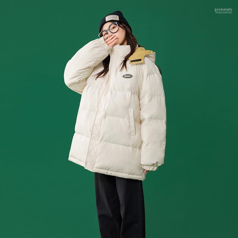 

Women' Down & Parkas Winter Coat Long-sleeved Padded Jacket Mid-length Plus Velvet Cotton Thickened Warmth Thick Vest Short Collar Guin22, Black