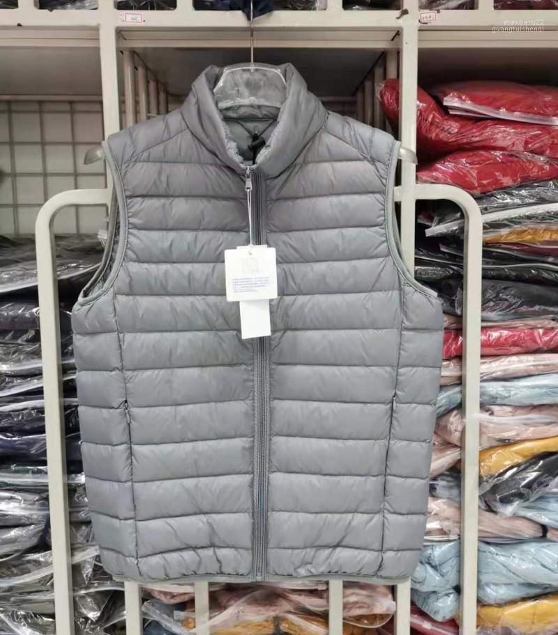 

Autumn Winter Men White Duck Down Vest Ultralight Sleeveless Jacket Fashion Stand Collar Large Size Loose Men' & Parkas Stra22, Black