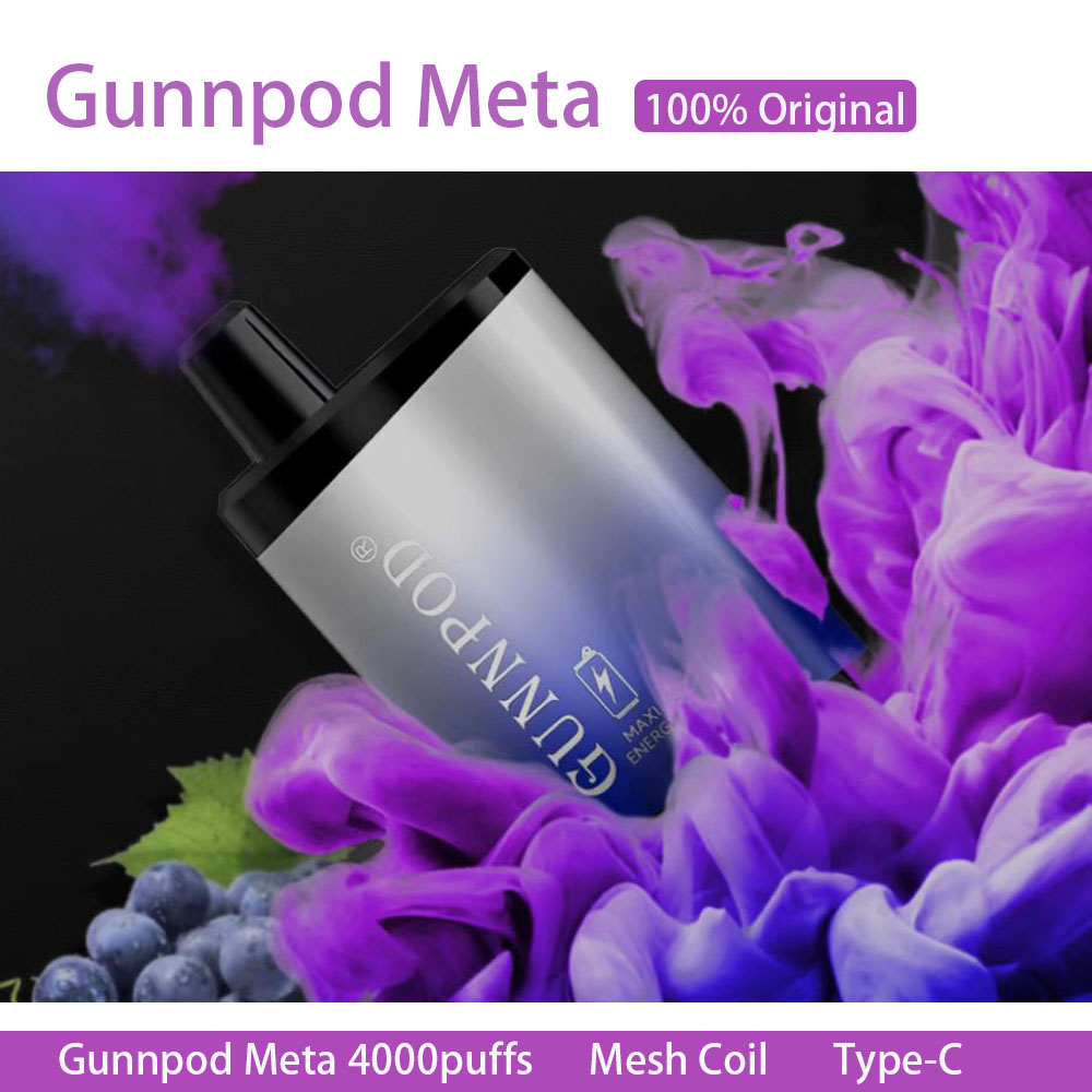 

100% Original GUNNPOD META Disposable Vape 850mAh Battery Rechargeable Via Type-C Mesh Coil Up To 4000puffs 14ml Huge E-liquid Capacity