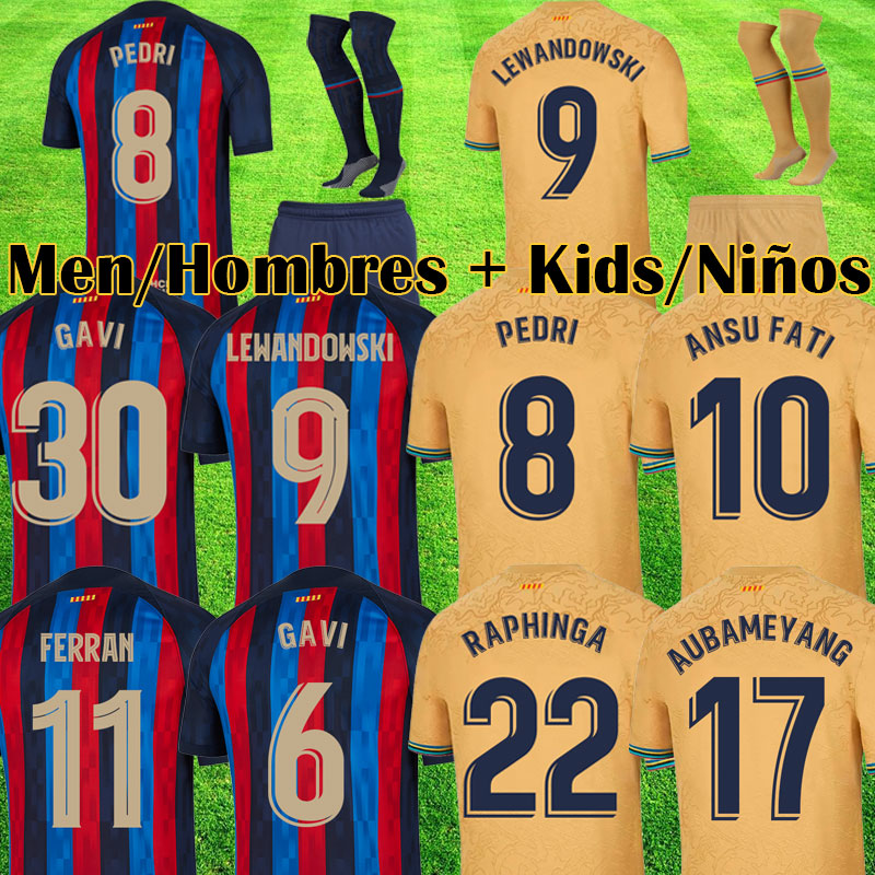 

22 23 PEDRI LEWANDOWSKI soccer jersey GAVI camiseta de futbol FERRAN 2022 2023 FC ANSU FATI RAPHINGA barcelona DEST football shirt men barca kit kids equipments, Kids home socks