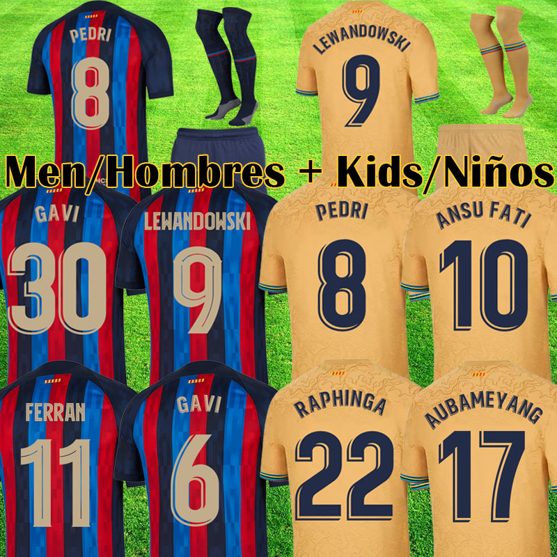 

23 PEDRI LEWANDOWSKI soccer jersey GAVI camiseta de futbol FERRAN 2022 2023 FC ANSU FATI RAPHINGA barcelona DEST football shirt men barca kit kids equipments, Cl home