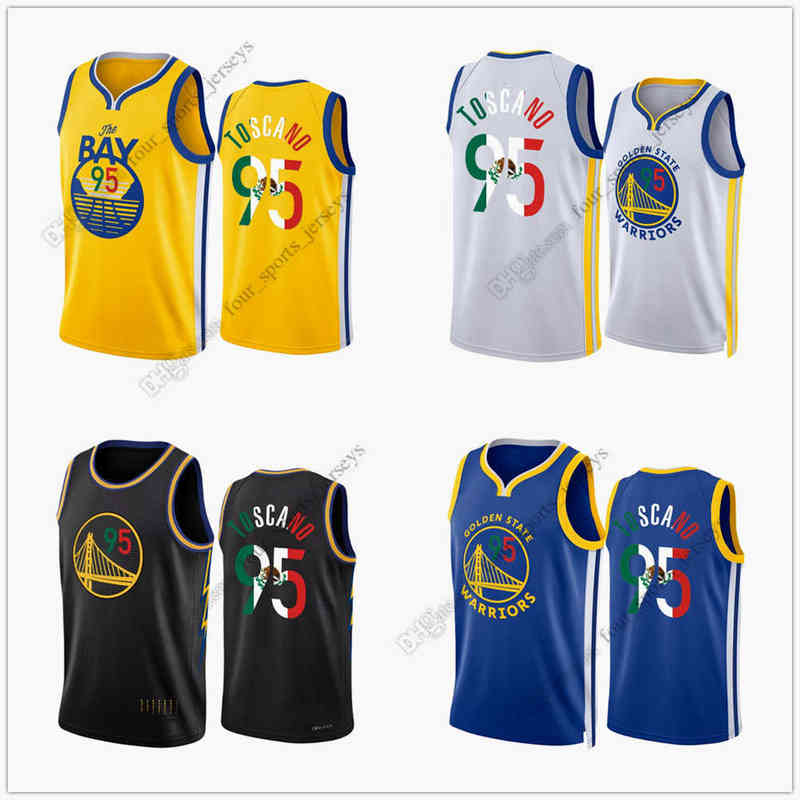 

Custom Printed 2022 New City Basketball Jerseys 11 Thompson 30 Curry 95 Toscano High Quality Black Jersey Size S--XXL