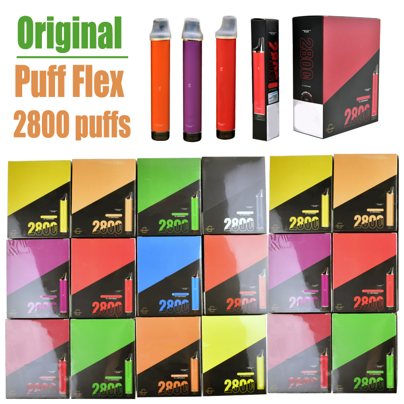 Puff flex 13colors Electronic Cigarettes disposable vape 10ml pen battery 2800 puffs plus device cartridges Authorized