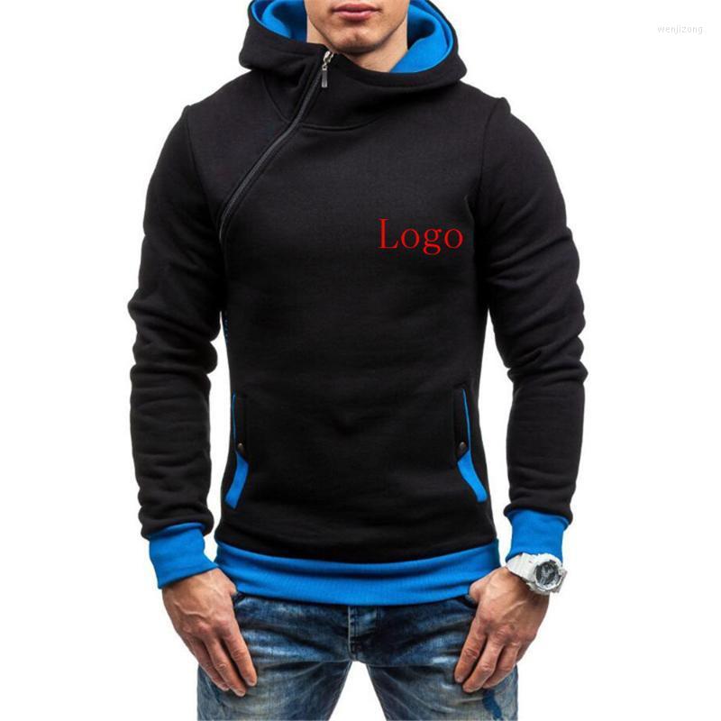 

Men's Hoodies & Sweatshirts 2022 Logo Customization Brand Hooded Men Multicolor Pullover Diagonal Zipper Autumn Winter Casual Jackets