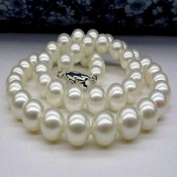

Genuine Natural 11-12mm Akoya White Real Round Pearl Necklace 18"