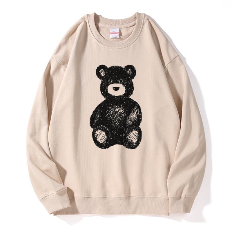 

Men' Hoodies & Sweatshirts Drop Cotton Unisex Casual Sholder Bear Print Men Cool Hooded SweatshirtsMen, Bear02-qlan
