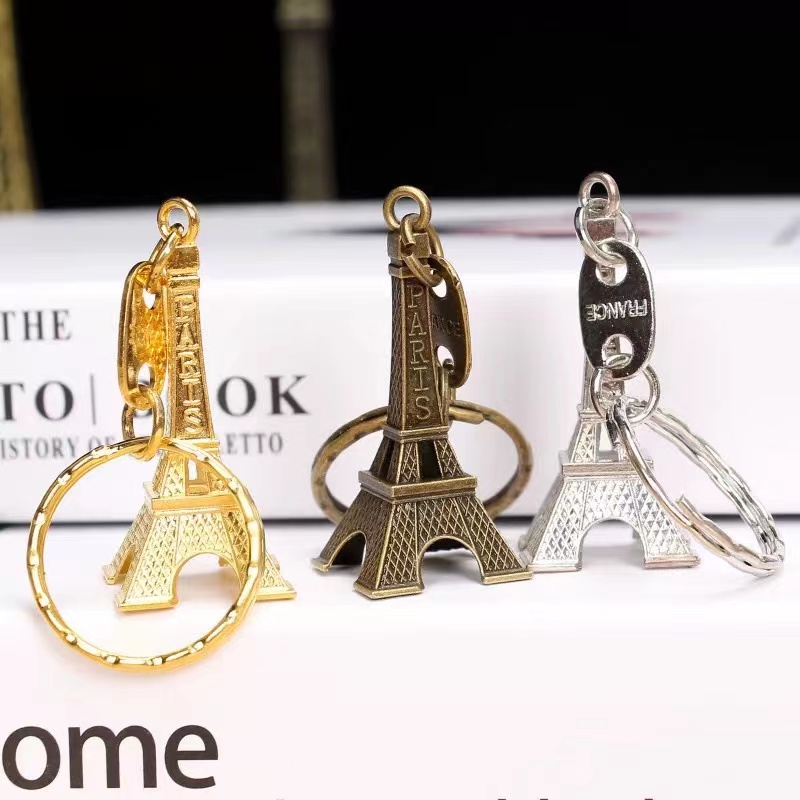 

Vintage fine key chains merchants advertising campaign gifts key rings Eiffel Tower Paris France Key chain