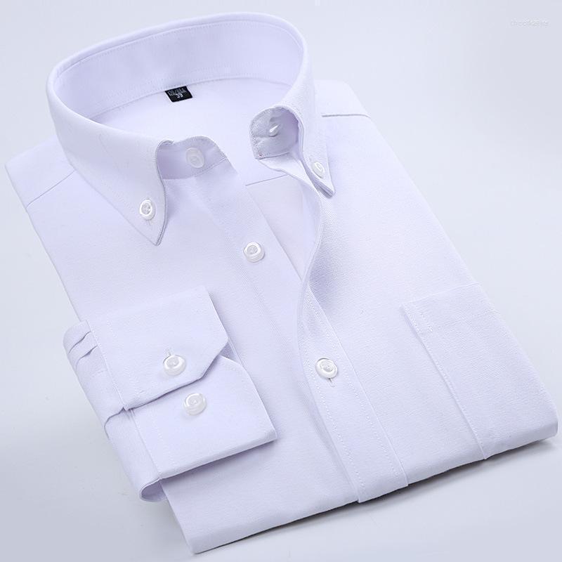 

Men's Dress Shirts PARKLEES 2022 Oxford Cotton For Men Long Sleeve Slim White Button Down Collared Shirt Office Casual Camisas Chee22, Pink