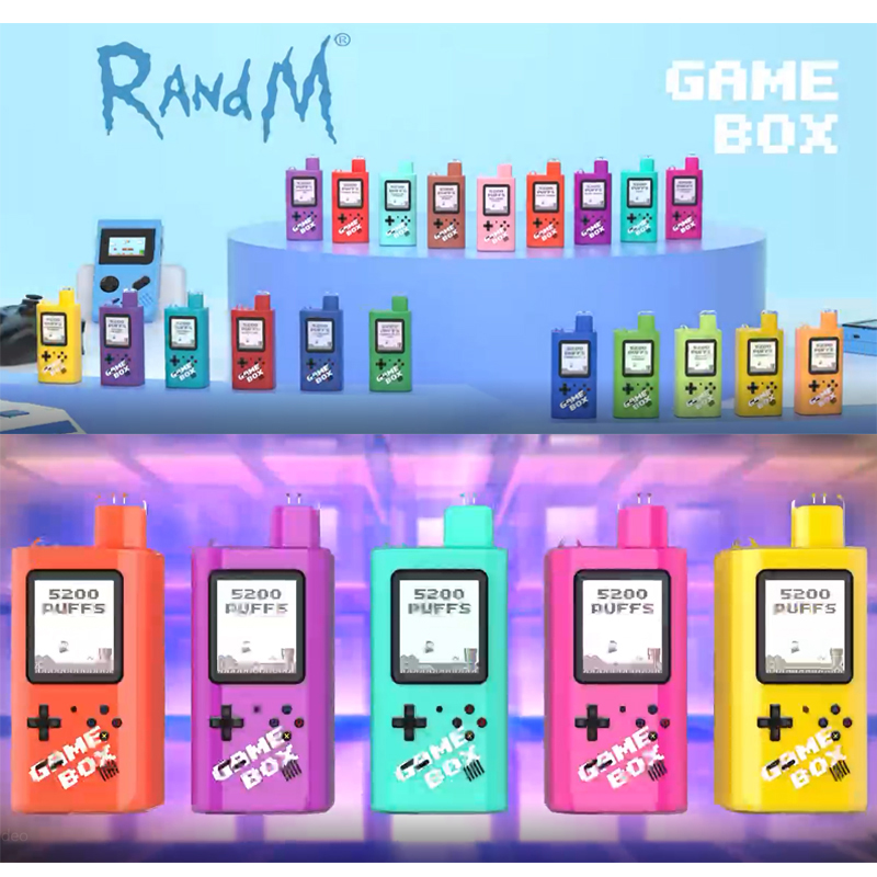 

Original RandM Game box cigarettes 5200 puffs 850 Mah rechager battery 12ML 10 colors now