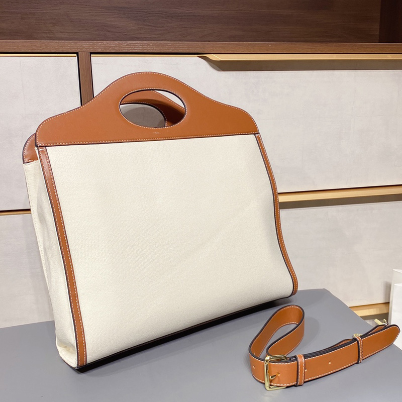 

5A Quality Leather Crossbody Bag Large Capacity Handbags Envelope Bags Mom Bag Casual Tote Fashion Classic Letters Beige Canvas Brown Stitching Put A Lot Of Things, Black