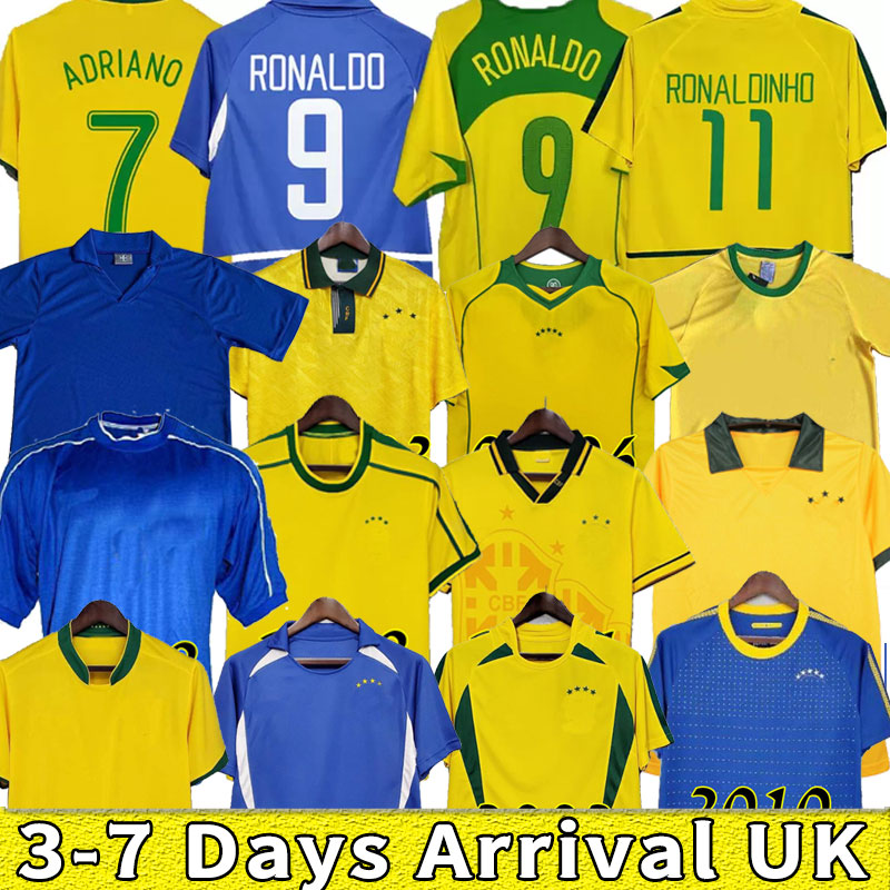 

Retro classic soccer jerseys Brasil 1991 1992 1993 1994 1998 2000 2002 2004 2006 R.CARLOS RIVALDO KAKA RONALDINHO football shirt S-2XL 2010 away