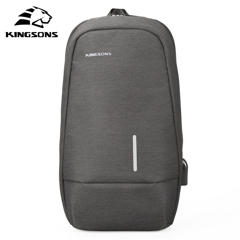 

Kingsons Male Chest Bag Crossbody Bags Small Single Shoulder Back pack For Teenager Casual Travel Bag 201118, Grey