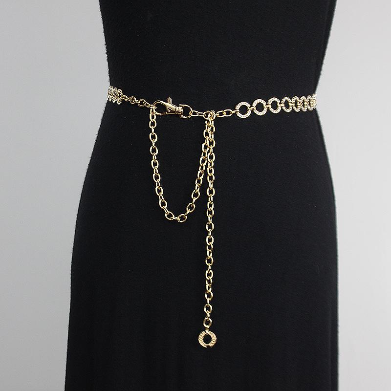 

Belts Waist Chain Ins Spicy European And American Street Skirt Small Accessories Round Rhinestone Female, Silver