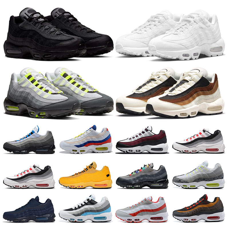

95 Running Shoes For Men 95s airmax Triple Black White Neon Crystal Blue Solar Red Smoke Grey Obsidian Light Charcoal Women Outdoor Sports Sneakers size 36-46, 12