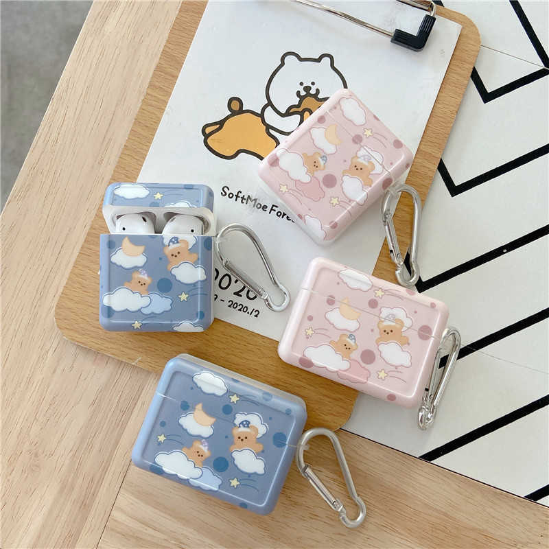 Couverture d'ours mignonne et intéressante, Airplads Apple 3, boîte de chargement de dessin animé, Silicone Protecteur Pro 2 1