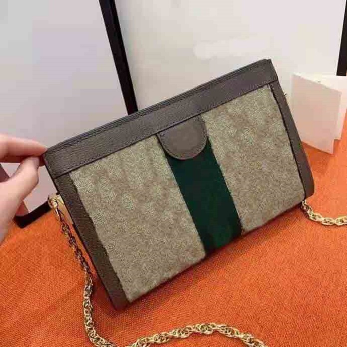 

Classic Style Crossbody Bag Printed Envelope bags Chain Versatile Shoulder Handbag Plain Letter Thread PVC Sequins Hasp Hard Flap Canvas Single messenger bag Brown