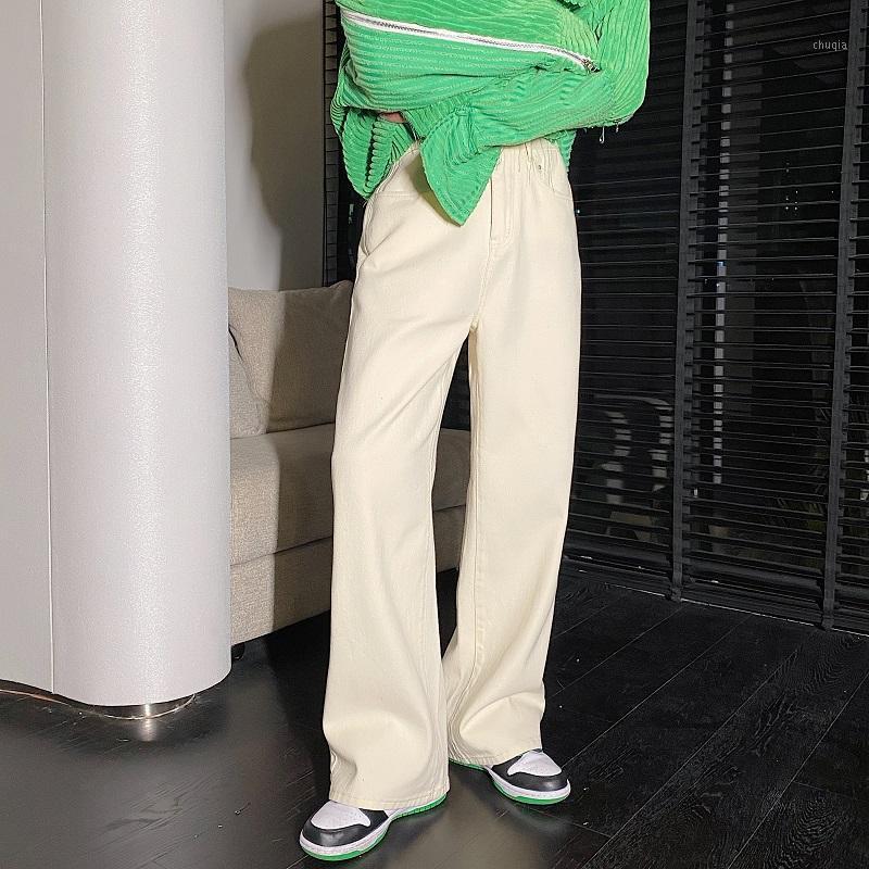 

Men's Jeans Beige White Men Loose Casual Straight Trousers Male Streetwear Fashion Vintage Denim Pants, Zk05 blue