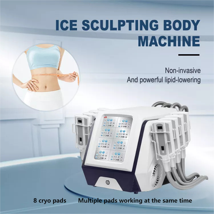 Non-vacuum Fat Freezing Body Sculpting Machine Portable Powerful Cryolipolysis 8 Plates 360 Cryolipolysis Slimming Machines Cryo Skin Tightening Fat