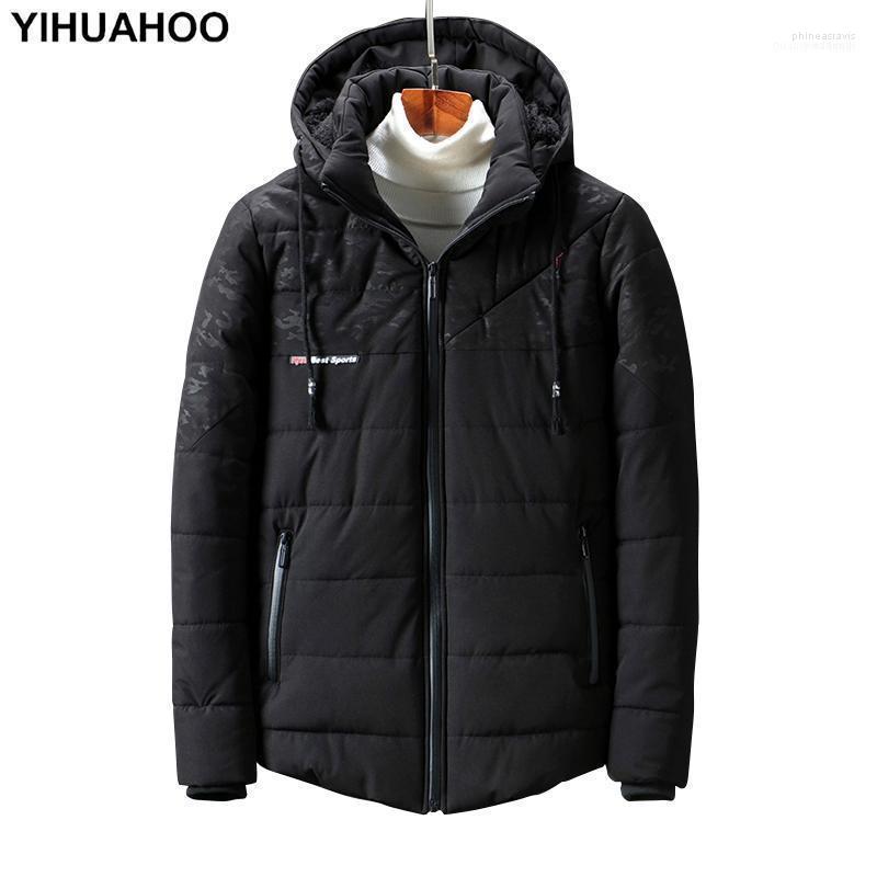 

Winter Jacket Men 7XL 8XL Cotton Letter Printed Warm Parka Coat Casual Fur Hooded Fleece Male Windbreaker Men1 Phin22, Army green