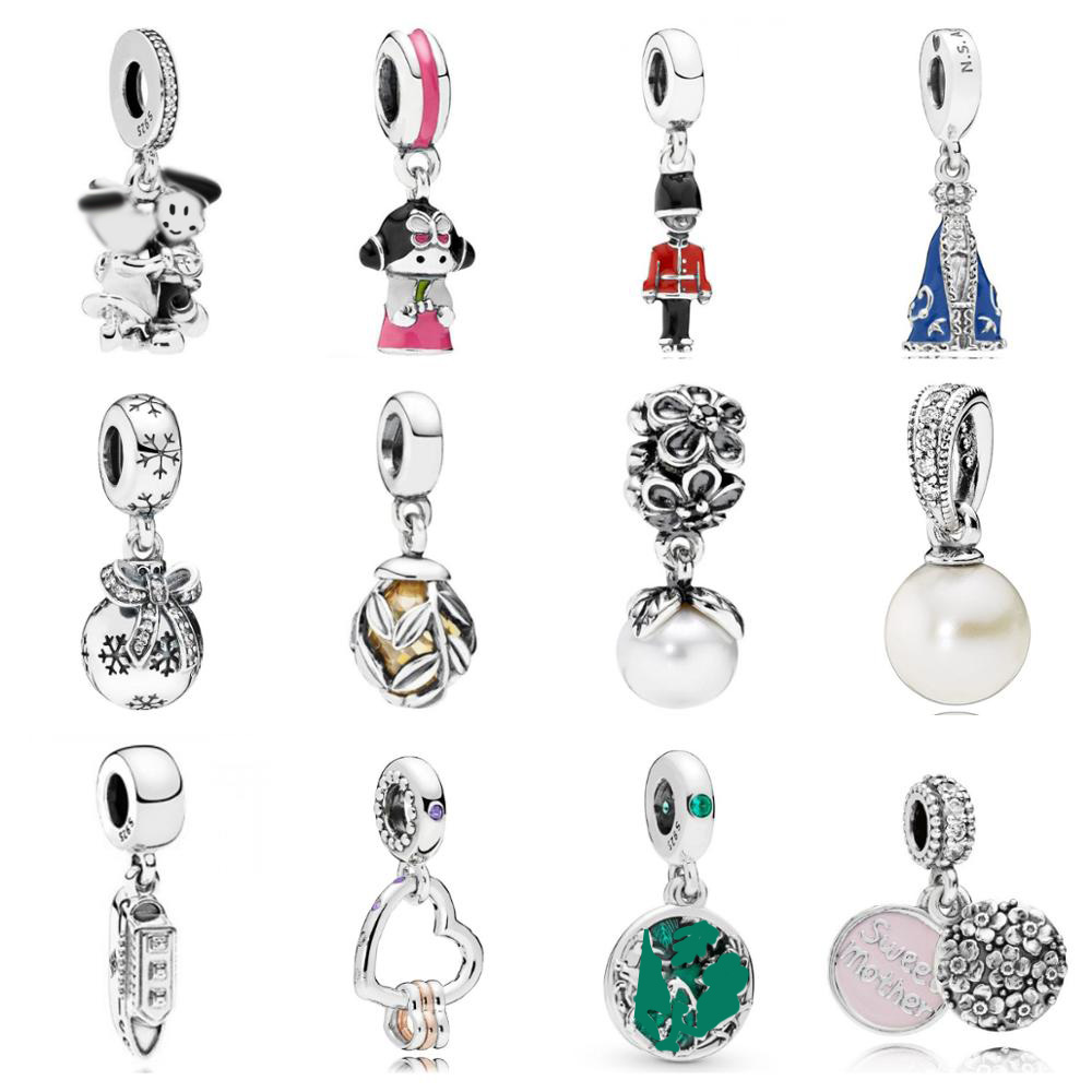 

925 Silver Fit Pandora stitch Bead 925 jewelry Charms Bracelet Charm Beads Dangle DIY Jewelry Accessories