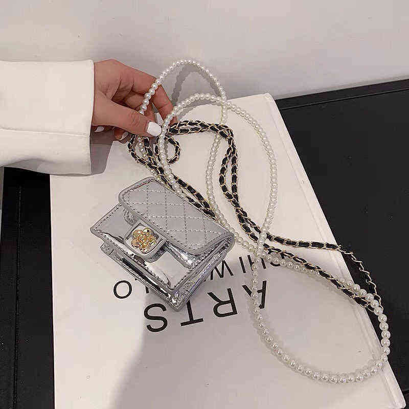 Designer Femmes Sac De Luxe Mini Sac En Cuir Verni Femmes Suspendus Cou Camélia Sacs Femme Losange Perles Chaîne Poitrine Taille Pack G220531